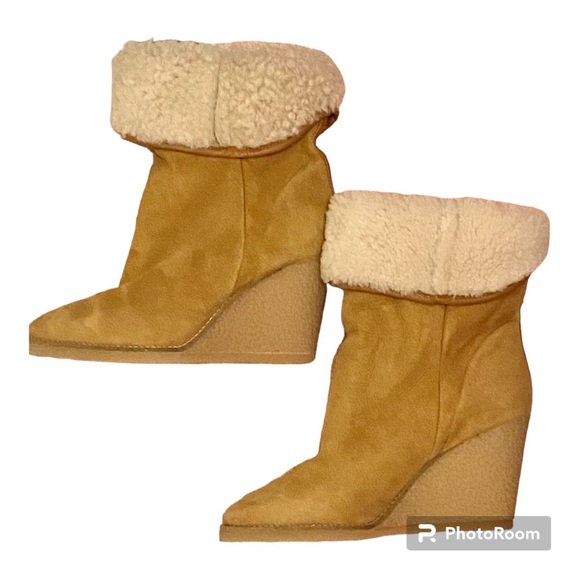 Isabel Marant TOTAM SHEARLING WEDGE BOOTS 8.5 - Picture 3 of 8